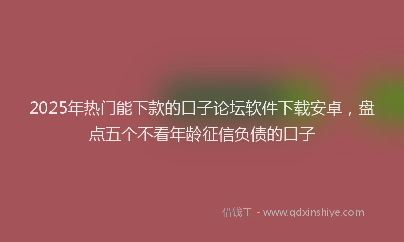 2025年热门能下款的口子论坛软件下载安卓，盘点五个不看年龄征信负债的口子