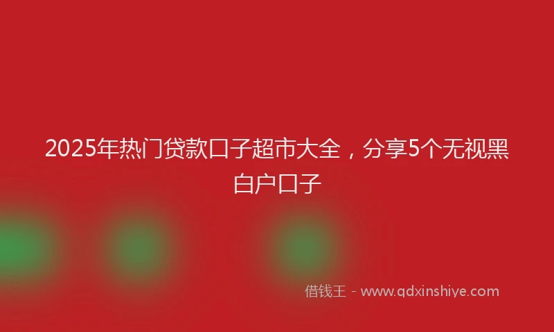 2025年热门贷款口子超市大全，分享5个无视黑白户口子