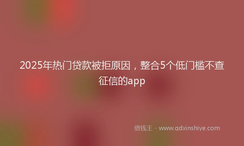 2025年热门贷款被拒原因，整合5个低门槛不查征信的app