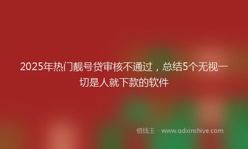 2025年热门靓号贷审核不通过，总结5个无视一切是人就下款的软件