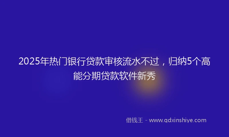 2025年热门银行贷款审核流水不过，归纳5个高能分期贷款软件新秀