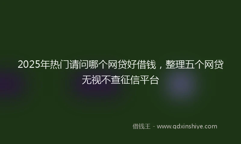 2025年热门请问哪个网贷好借钱，整理五个网贷无视不查征信平台