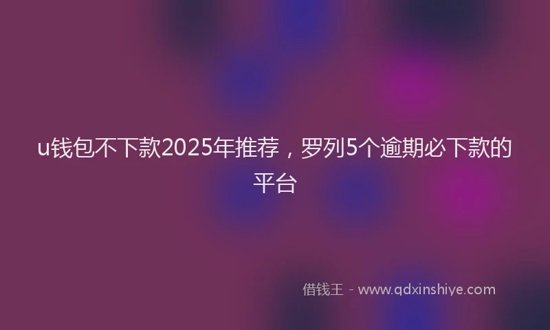 u钱包不下款2025年推荐，罗列5个逾期必下款的平台