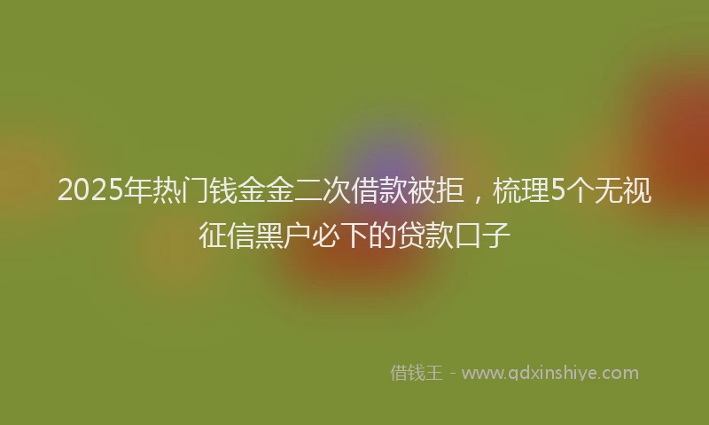 2025年热门钱金金二次借款被拒，梳理5个无视征信黑户必下的贷款口子