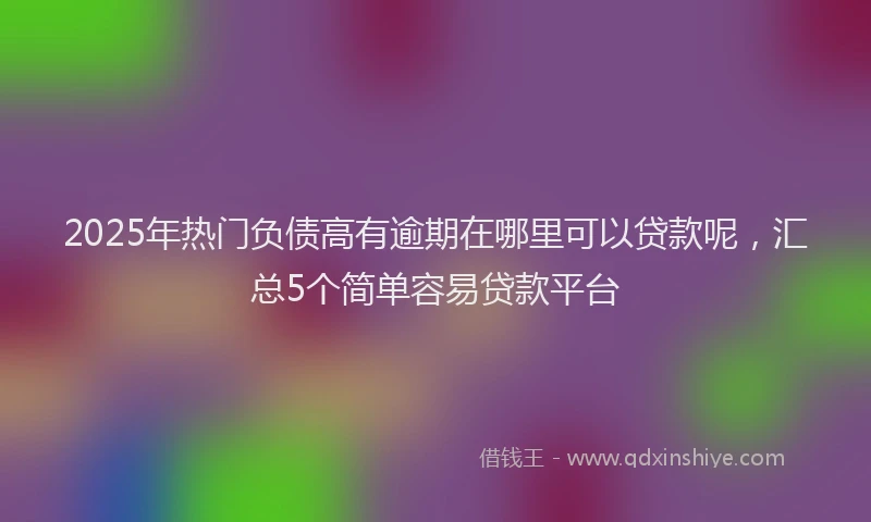 2025年热门负债高有逾期在哪里可以贷款呢，汇总5个简单容易贷款平台