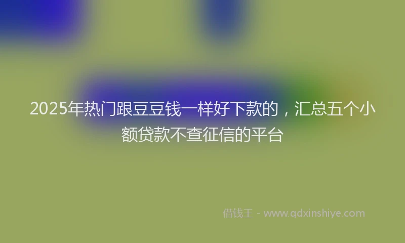 2025年热门跟豆豆钱一样好下款的，汇总五个小额贷款不查征信的平台