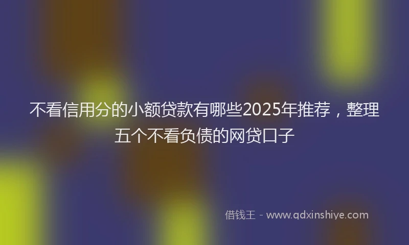 不看信用分的小额贷款有哪些2025年推荐，整理五个不看负债的网贷口子
