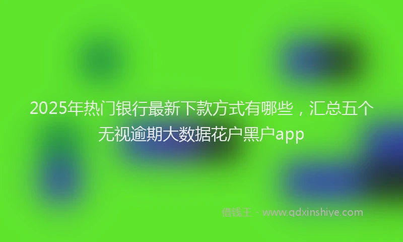 2025年热门银行最新下款方式有哪些，汇总五个无视逾期大数据花户黑户app