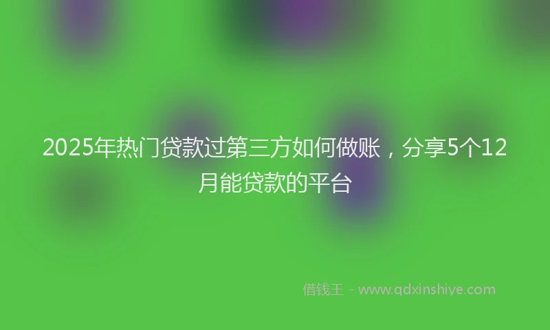 2025年热门贷款过第三方如何做账，分享5个12月能贷款的平台
