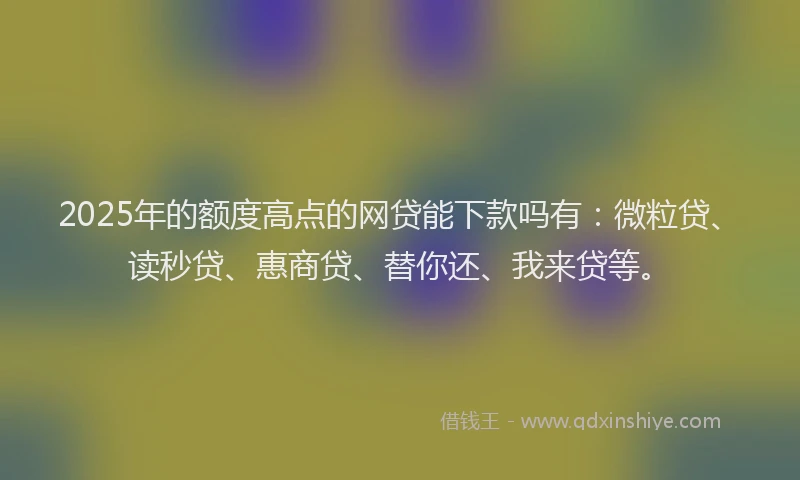 2025年的额度高点的网贷能下款吗有：微粒贷、读秒贷、惠商贷、替你还、我来贷等。