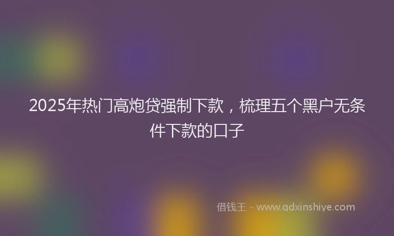 2025年热门高炮贷强制下款，梳理五个黑户无条件下款的口子