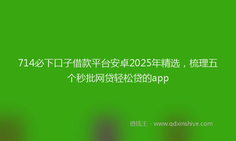 714必下口子借款平台安卓2025年精选，梳理五个秒批网贷轻松贷的app