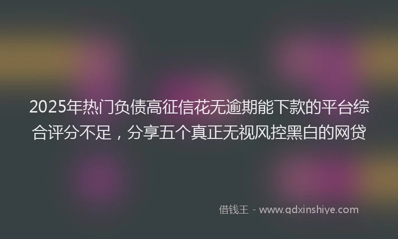 2025年热门负债高征信花无逾期能下款的平台综合评分不足，分享五个真正无视风控黑白的网贷