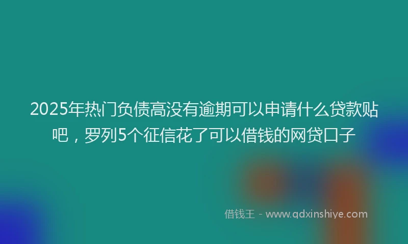 2025年热门负债高没有逾期可以申请什么贷款贴吧，罗列5个征信花了可以借钱的网贷口子