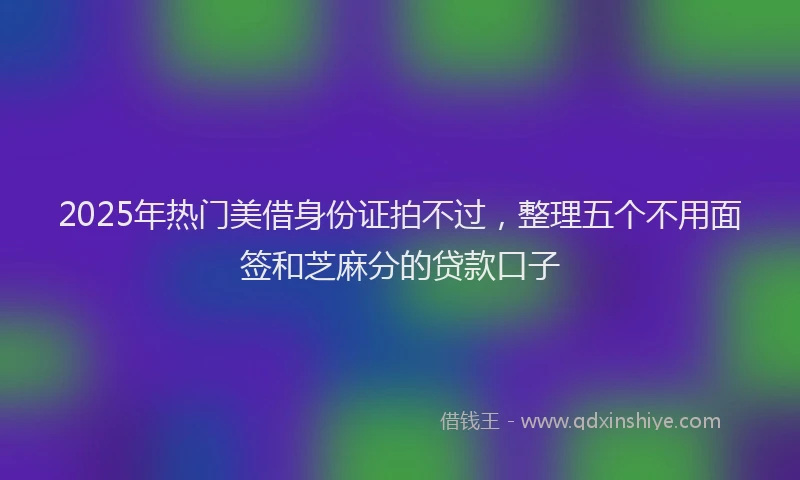 2025年热门美借身份证拍不过，整理五个不用面签和芝麻分的贷款口子