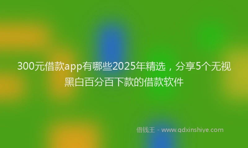 300元借款app有哪些2025年精选，分享5个无视黑白百分百下款的借款软件