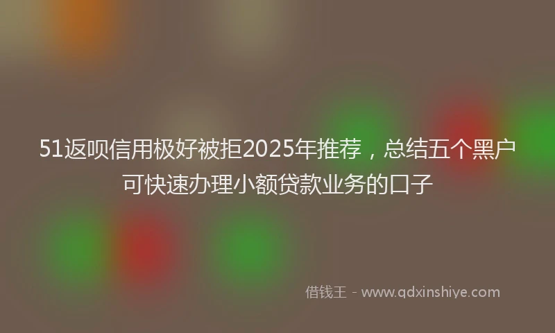 51返呗信用极好被拒2025年推荐，总结五个黑户可快速办理小额贷款业务的口子