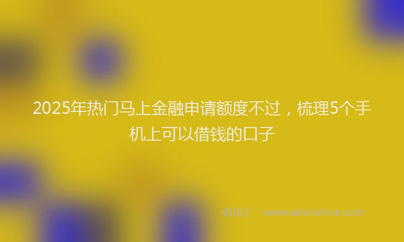2025年热门马上金融申请额度不过，梳理5个手机上可以借钱的口子