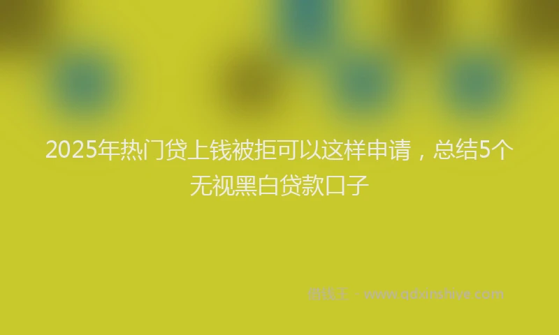 2025年热门贷上钱被拒可以这样申请，总结5个无视黑白贷款口子
