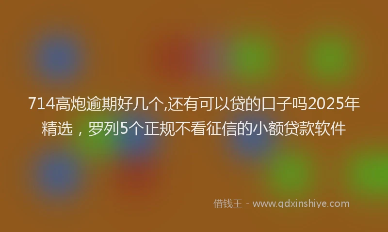 714高炮逾期好几个,还有可以贷的口子吗2025年精选，罗列5个正规不看征信的小额贷款软件