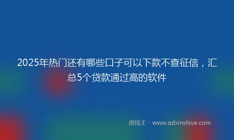 2025年热门还有哪些口子可以下款不查征信，汇总5个贷款通过高的软件