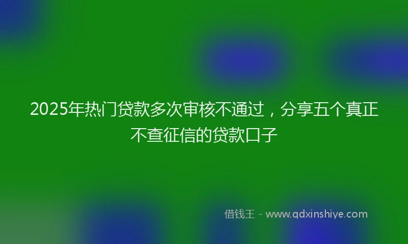 2025年热门贷款多次审核不通过，分享五个真正不查征信的贷款口子