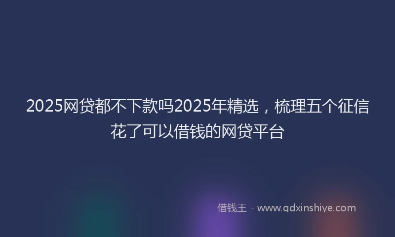 2025网贷都不下款吗2025年精选，梳理五个征信花了可以借钱的网贷平台