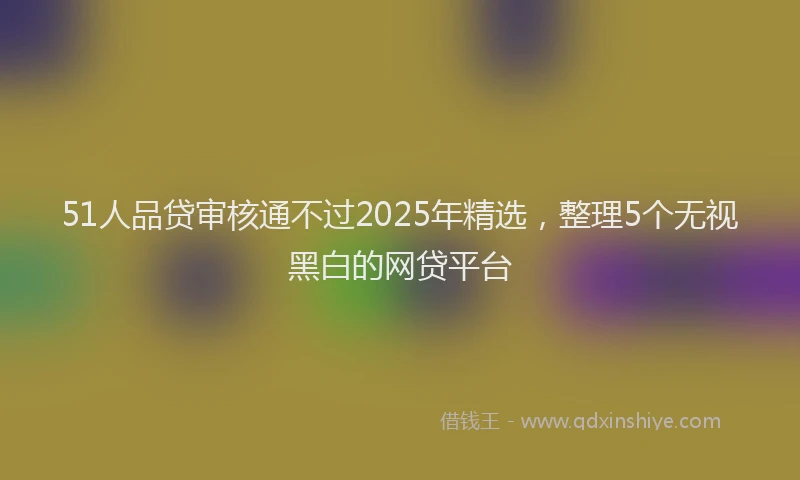 51人品贷审核通不过2025年精选，整理5个无视黑白的网贷平台