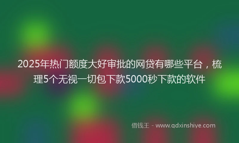 2025年热门额度大好审批的网贷有哪些平台，梳理5个无视一切包下款5000秒下款的软件