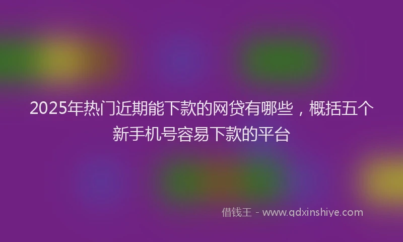 2025年热门近期能下款的网贷有哪些，概括五个新手机号容易下款的平台