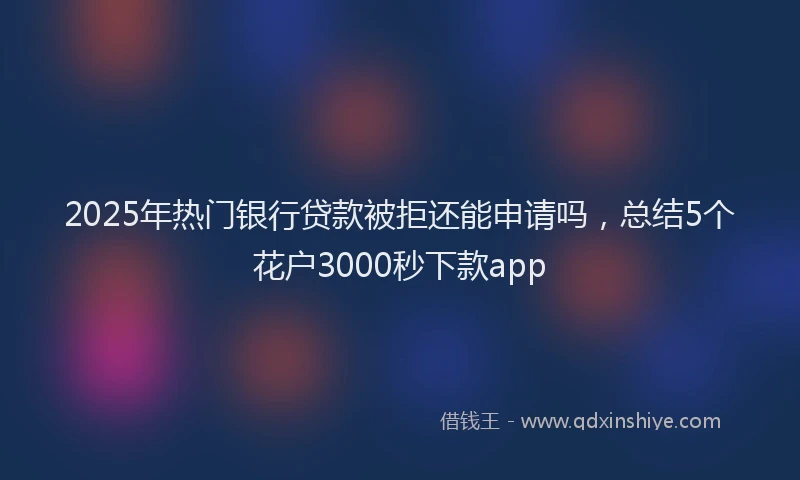 2025年热门银行贷款被拒还能申请吗，总结5个花户3000秒下款app