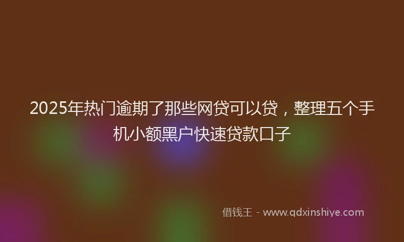 2025年热门逾期了那些网贷可以贷，整理五个手机小额黑户快速贷款口子