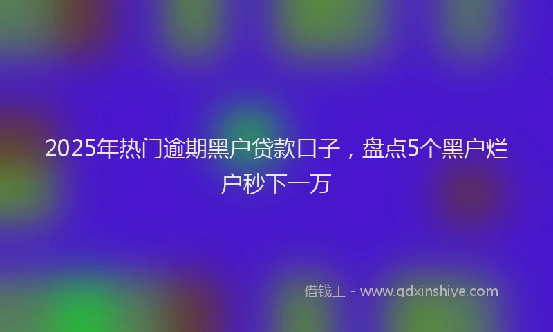 2025年热门逾期黑户贷款口子，盘点5个黑户烂户秒下一万