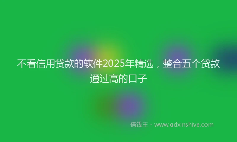 不看信用贷款的软件2025年精选，整合五个贷款通过高的口子