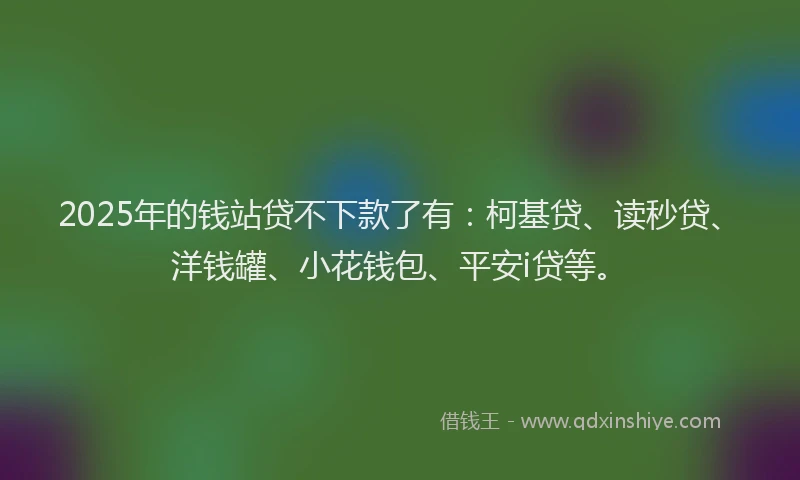 2025年的钱站贷不下款了有：柯基贷、读秒贷、洋钱罐、小花钱包、平安i贷等。