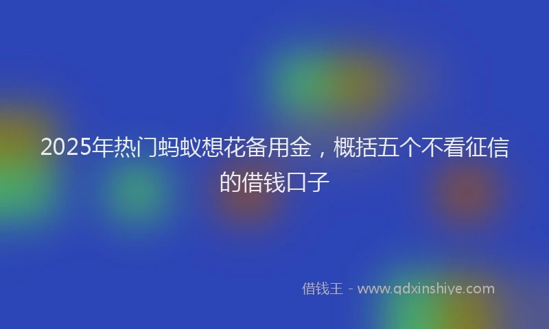 2025年热门蚂蚁想花备用金，概括五个不看征信的借钱口子