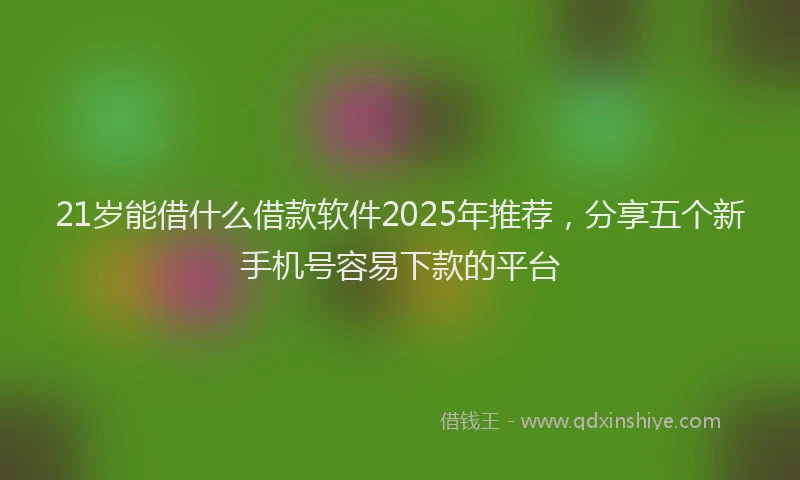 21岁能借什么借款软件2025年推荐，分享五个新手机号容易下款的平台