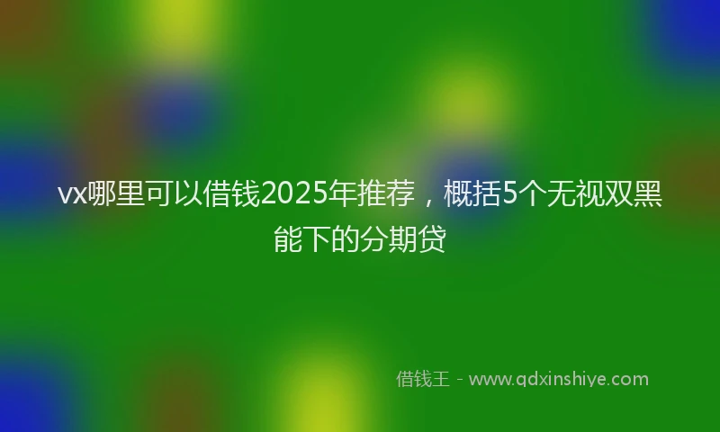 vx哪里可以借钱2025年推荐，概括5个无视双黑能下的分期贷