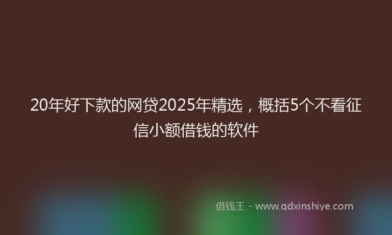 20年好下款的网贷2025年精选，概括5个不看征信小额借钱的软件