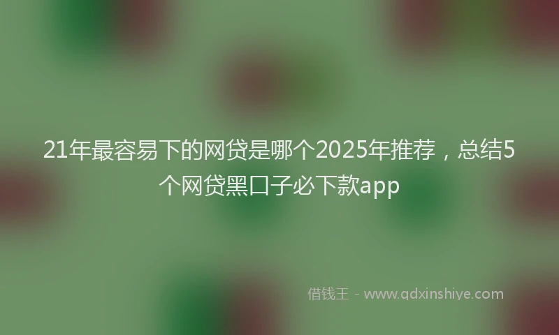21年最容易下的网贷是哪个2025年推荐，总结5个网贷黑口子必下款app