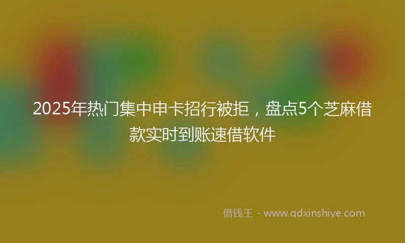 2025年热门集中申卡招行被拒，盘点5个芝麻借款实时到账速借软件