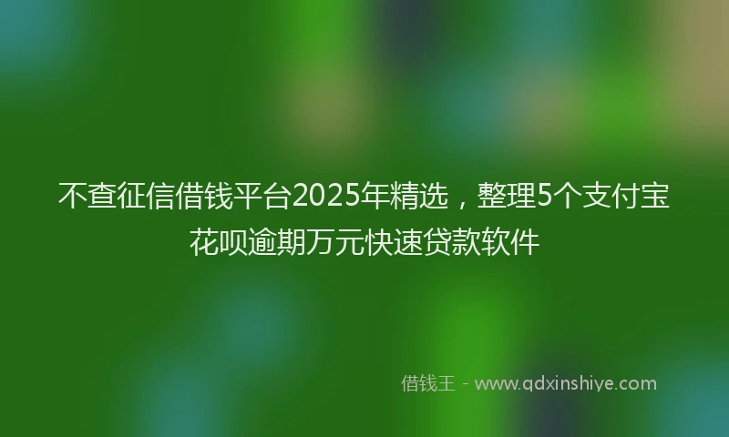 不查征信借钱平台2025年精选，整理5个支付宝花呗逾期万元快速贷款软件