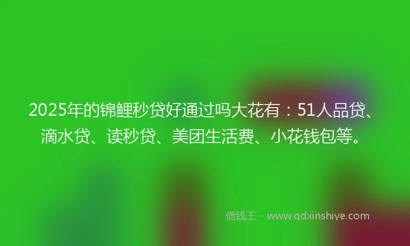 2025年的锦鲤秒贷好通过吗大花有：51人品贷、滴水贷、读秒贷、美团生活费、小花钱包等。