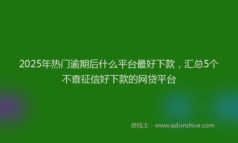 2025年热门逾期后什么平台最好下款，汇总5个不查征信好下款的网贷平台