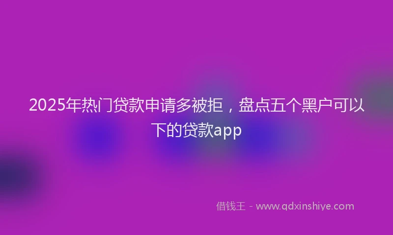 2025年热门贷款申请多被拒，盘点五个黑户可以下的贷款app