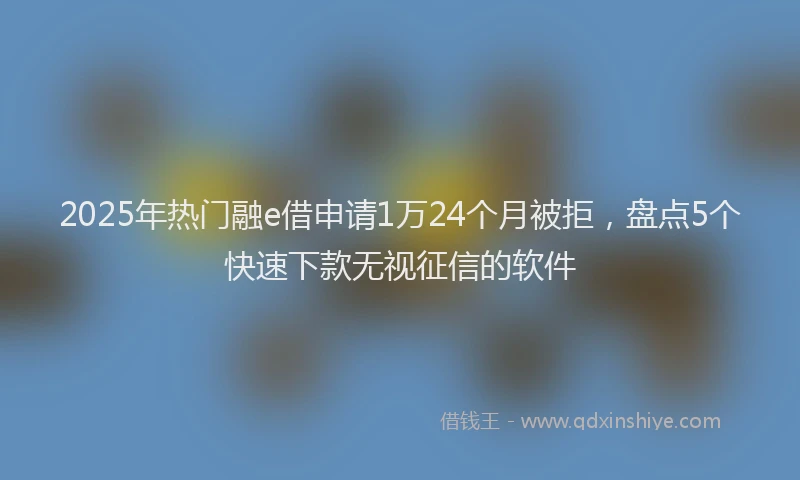 2025年热门融e借申请1万24个月被拒，盘点5个快速下款无视征信的软件