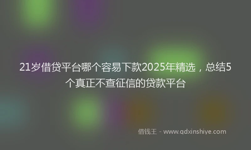 21岁借贷平台哪个容易下款2025年精选，总结5个真正不查征信的贷款平台