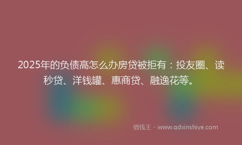 2025年的负债高怎么办房贷被拒有：投友圈、读秒贷、洋钱罐、惠商贷、融逸花等。