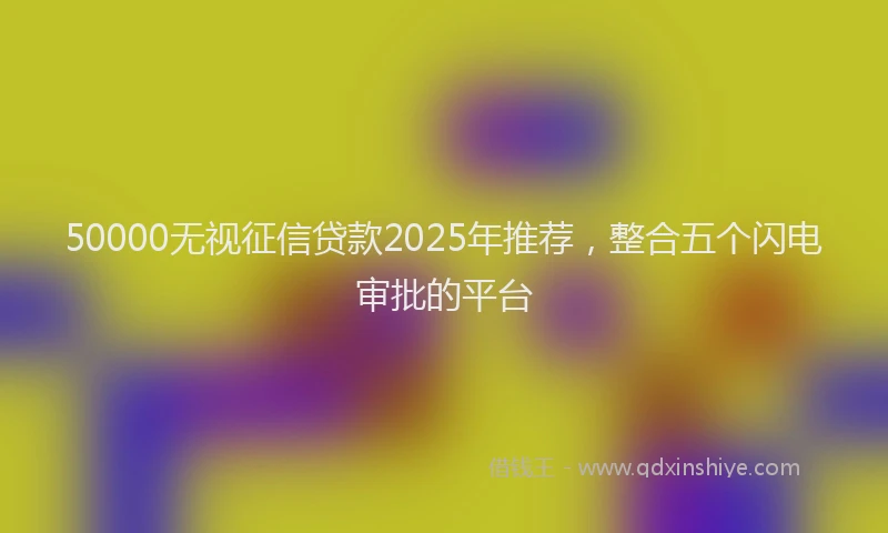 50000无视征信贷款2025年推荐，整合五个闪电审批的平台