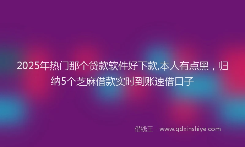 2025年热门那个贷款软件好下款,本人有点黑，归纳5个芝麻借款实时到账速借口子